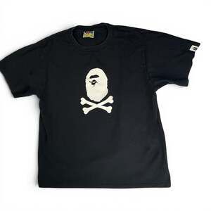 A Bathing Ape Black Skull & Crossbones Ape Head Tee Size M